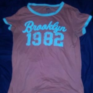 Peach & White Ringer T Shirt